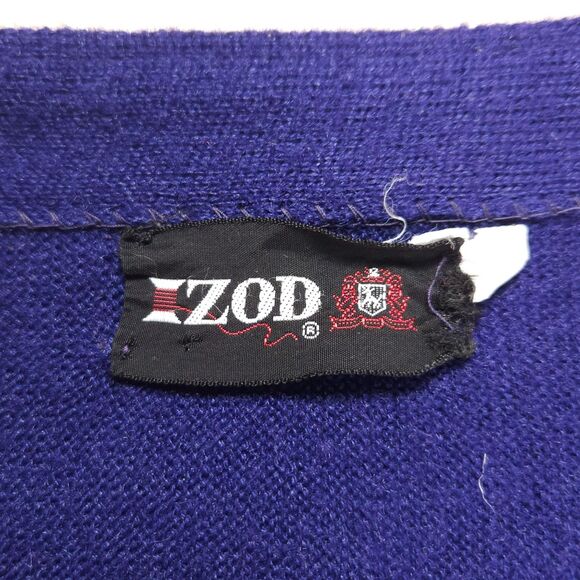 Vintage Izod Lacoste Cardigan Sweater Men L Blue Preppy Grandpa USA 80s - Picture 4 of 12